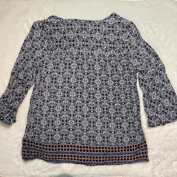 Cato Women's 100% Rayon 3/4 Length Sleeve Aztec Print Top Size Small - Picture 5 of 10